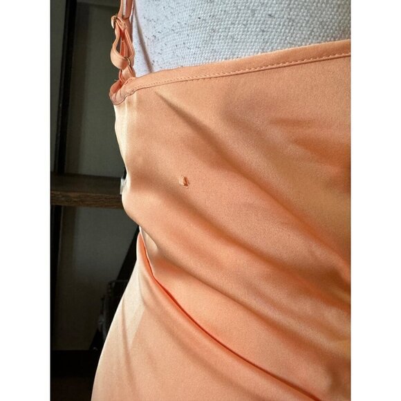 Ramy Brook Kiki Satin Cowl Neck Mini Dress Orange Womens Size 0 - Picture 9 of 11